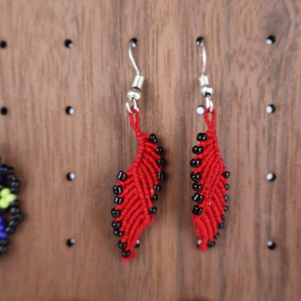 5 Pairs Beaded Native Colorful Boho Earrings Drop Handmade Tassel - Picture 5 of 6